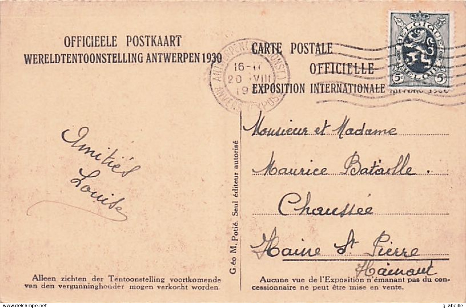 ANTWERPEN - ANVERS - 1930 - Vieille Belgique - Exposition Internationale - Antwerpen