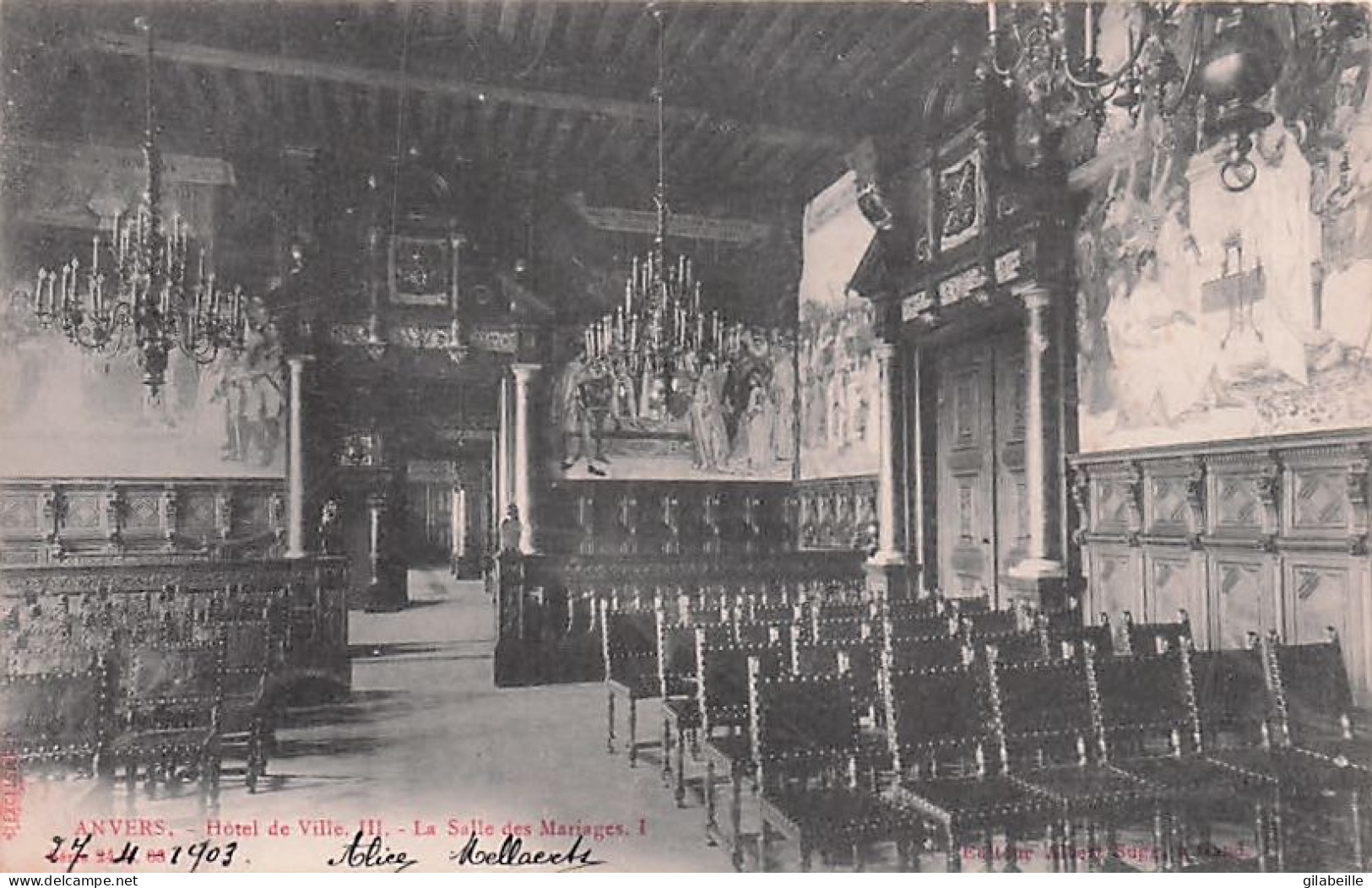 ANTWERPEN - ANVERS -  L'hotel De Ville - La Salle Des Mariages - 1903 - Antwerpen