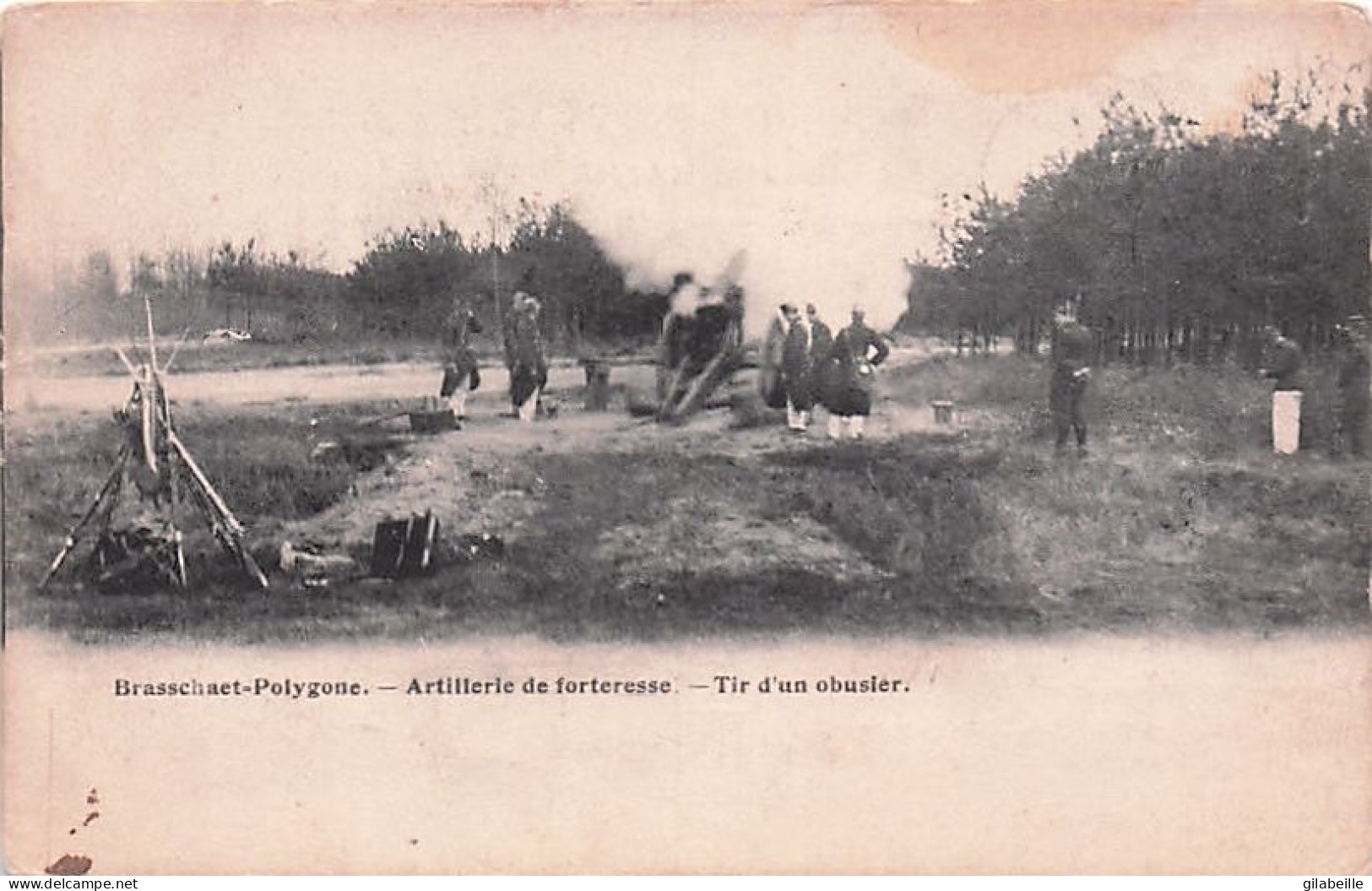 BRASSCHAAT - BRASSCHAET Polygone - Artillerie De Forteresse - Tir D'un Obusier - Militaria - Brasschaat