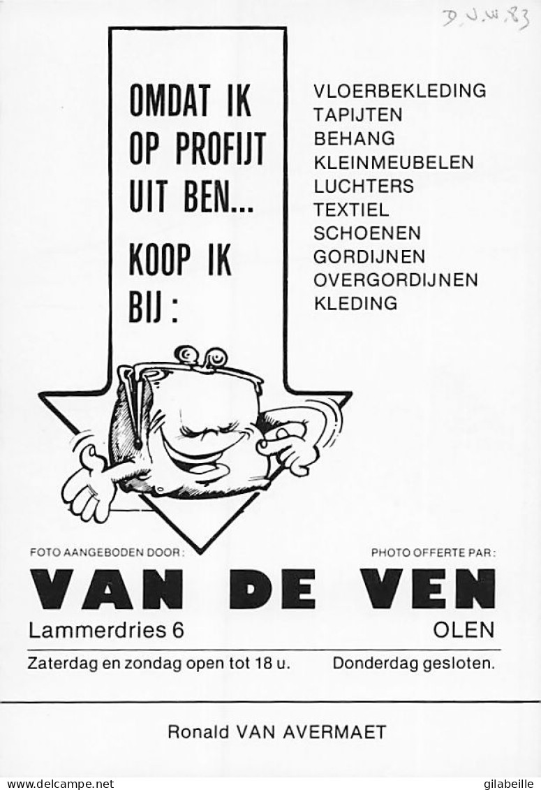Velo - Cyclisme - équipe Belge Professionnelle  VAN De VEN - SAFIR - 1983 - Lot 17 Photos - Van Avermaet - Radsport