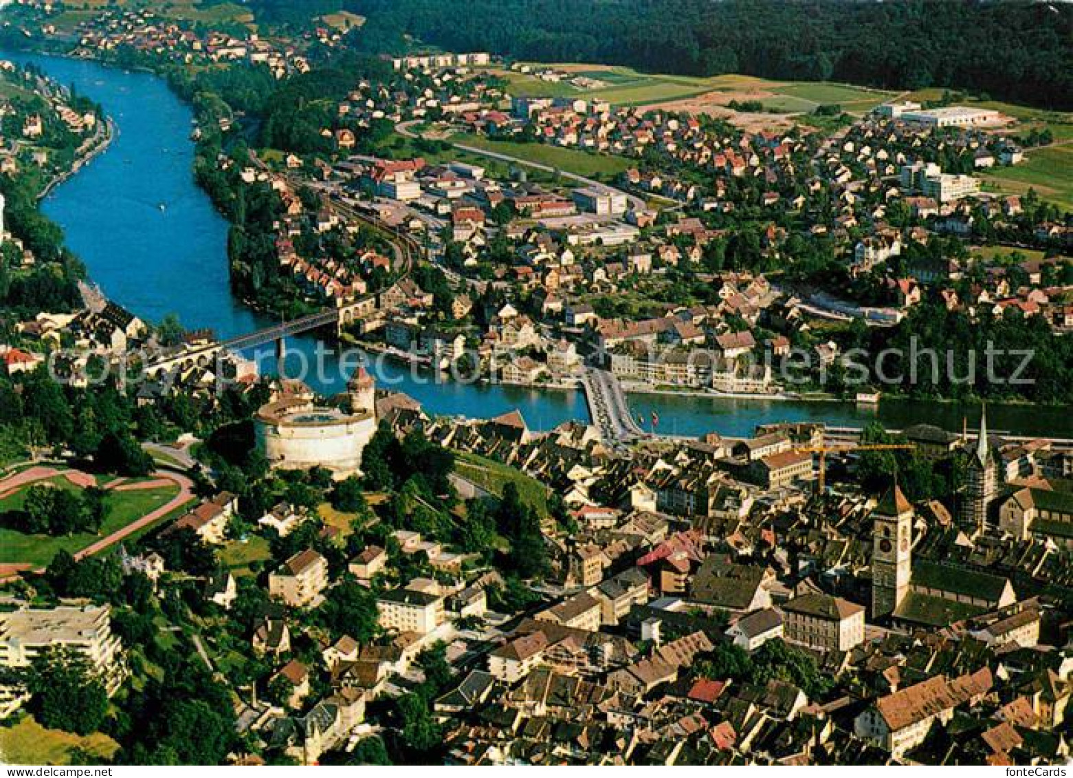 12814336 Schaffhausen Kanton Munot Rhein Fliegeraufnahme Schaffhausen - Andere & Zonder Classificatie