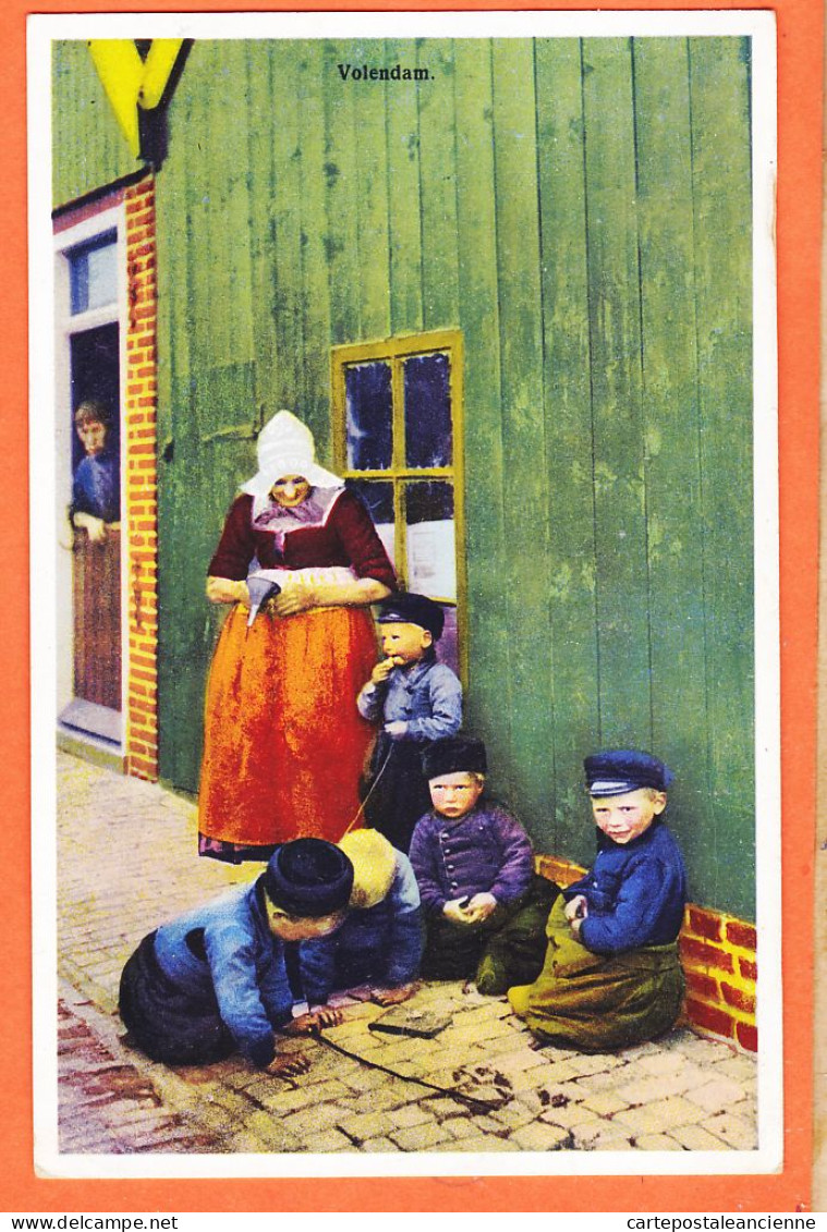 05921 / VOLENDAM Noord-Holland Kinderen Spelen Op De Stoep In De Straat 1910s Photochromie Serie 291 N°4471 - Volendam