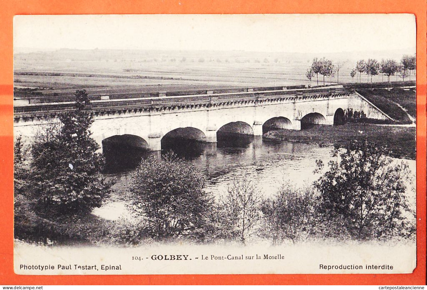 05800 / GOLBEY 88-Vosges Pont Canal Sur La MOSELLE 1908 à REMIOT Avocat Domptail-en-L'Air Bayon Phototypie TESTARD 104 - Golbey