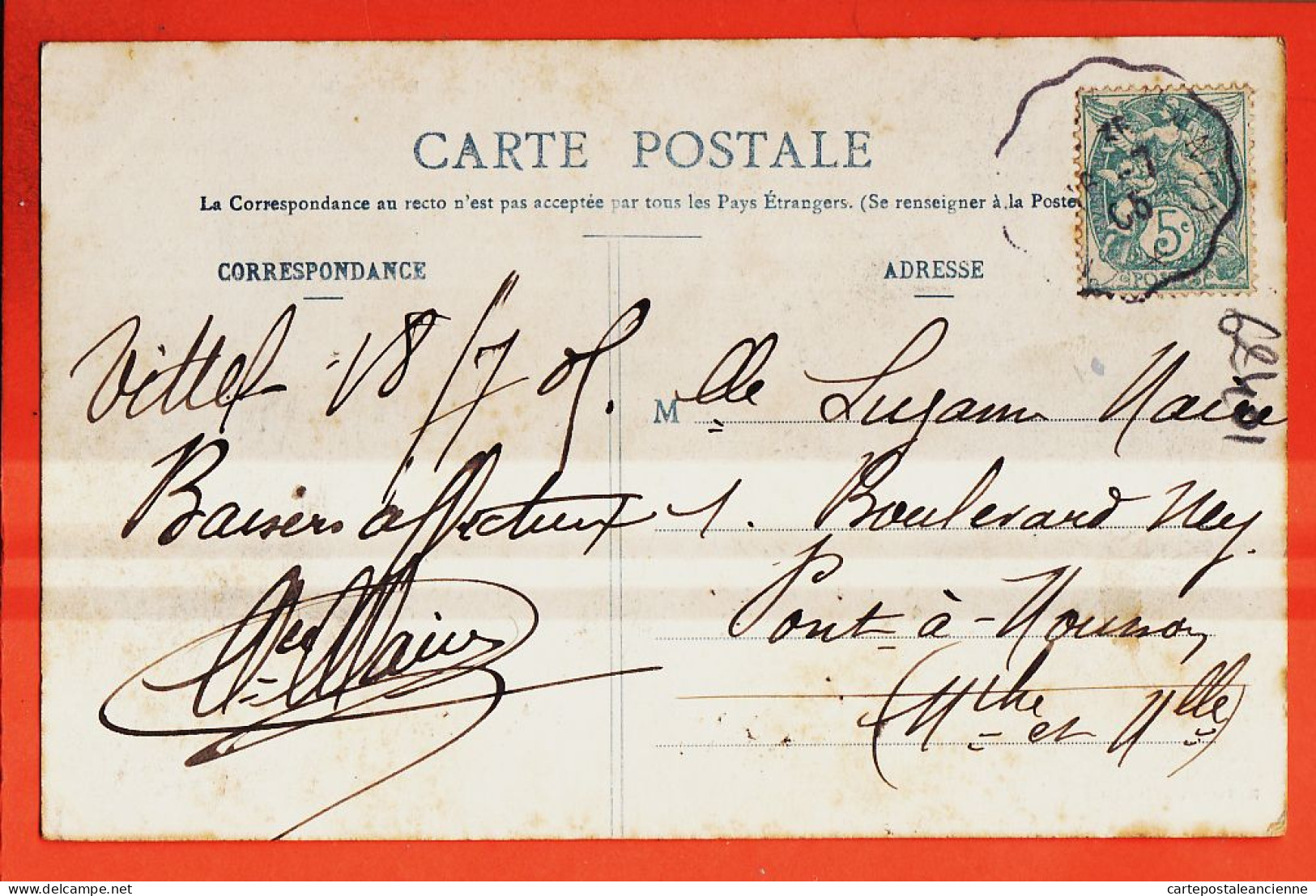 05783 / VITTEL 88-Vosges Palace Et La Chapelle 1905 à Suzanne MAIRE Pont-à-Mousson Photo FERRARI - Contrexeville