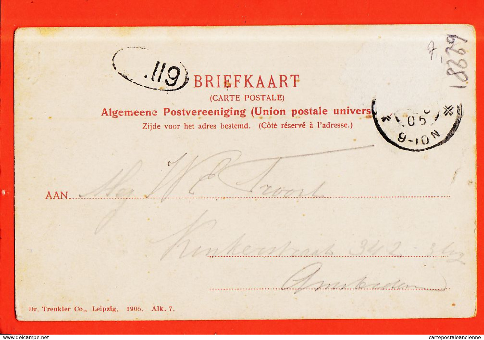 05915 / ALKMAAR Noord-Holland Beestenmark 1905 Dr TREKLER Alk. 7 Nederland Pays-Bas - Alkmaar