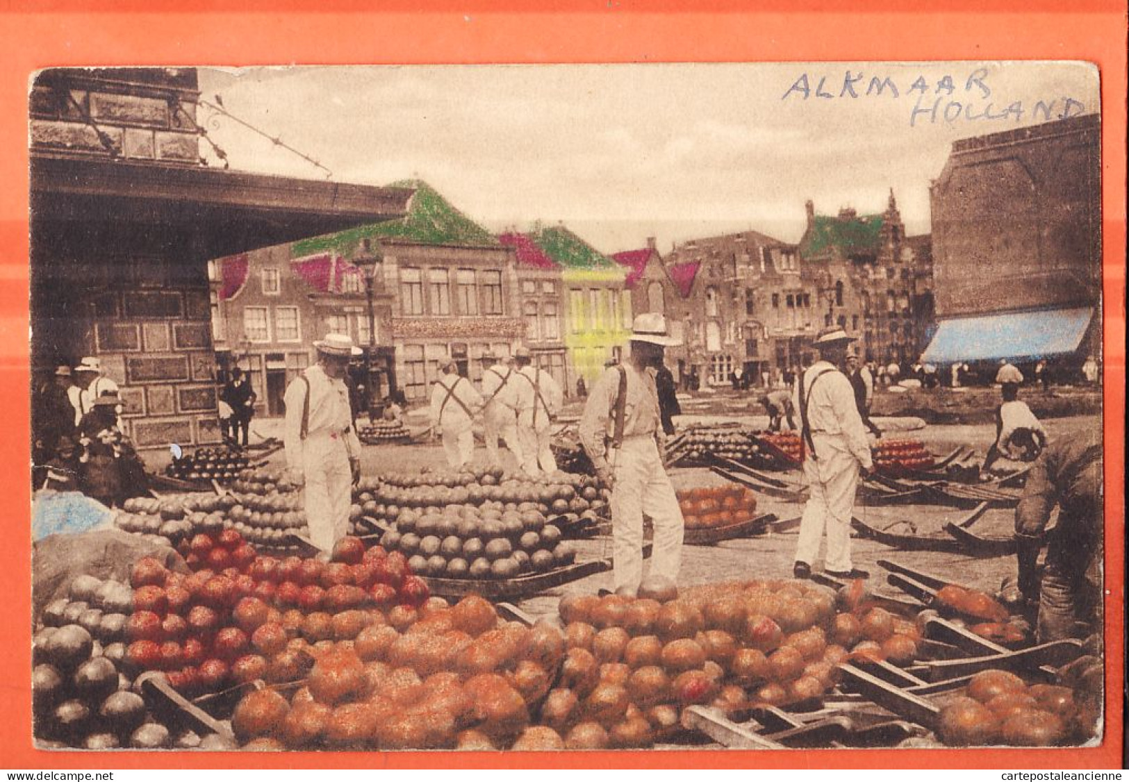 05912 / ALKMAAR Noord-Holland Kaasmarkt Cheese Market 1910s SALMON Sevenoaks Kent F.B Den BOER Middelburg Nederland - Alkmaar