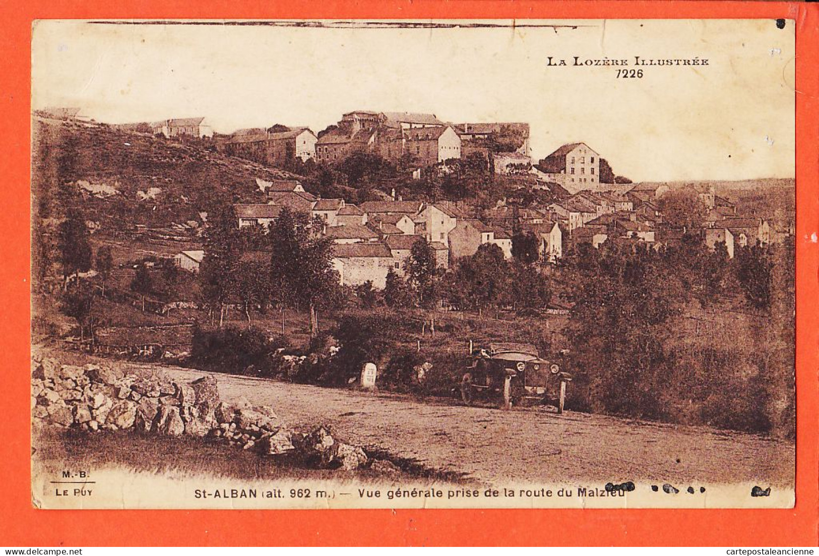 05690 / ⭐ ◉  SAINT-ALBAN St 48-Lozere Vue Generale Prise De La Route Du MALZIEU 1920s - Saint Alban Sur Limagnole