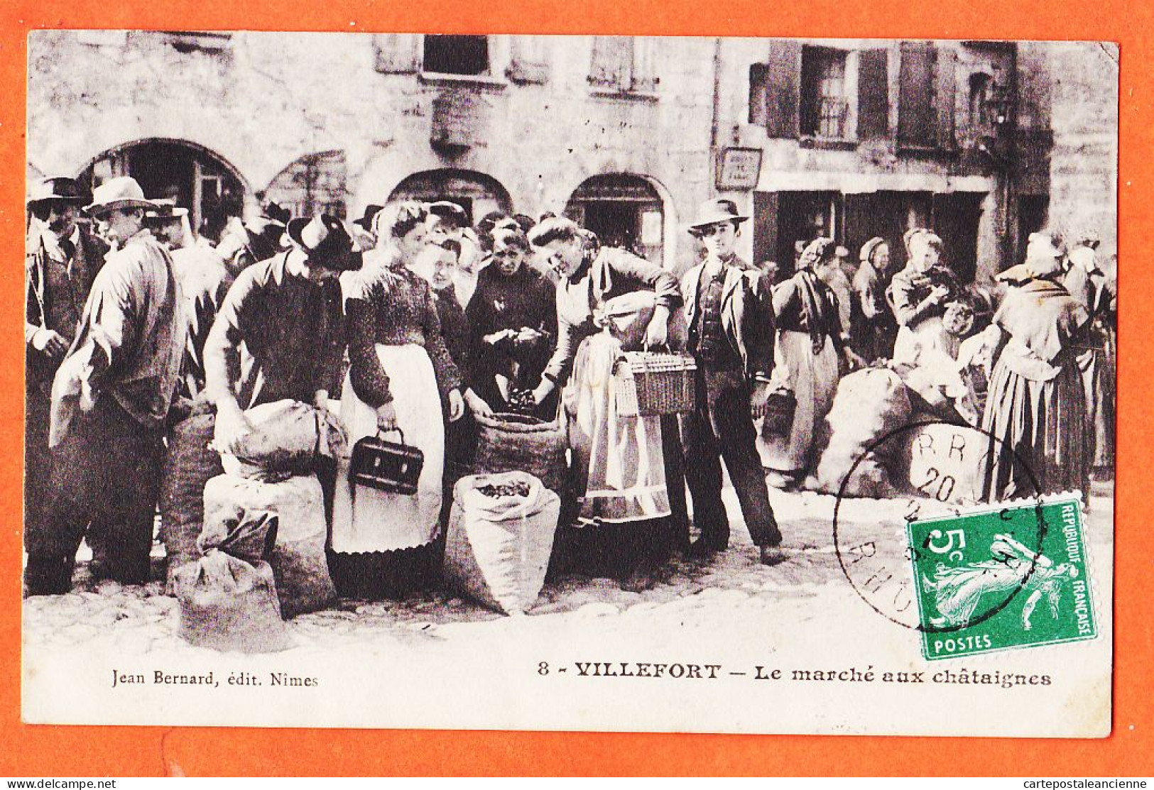 05689 / ⭐ ♥️ Rare VILLEFORT 48-Lozere Le Marché Aux Chataignes 1914 à Emile ANDRE 52e RI Montelimar-Edit Jean BERNARD 8 - Villefort