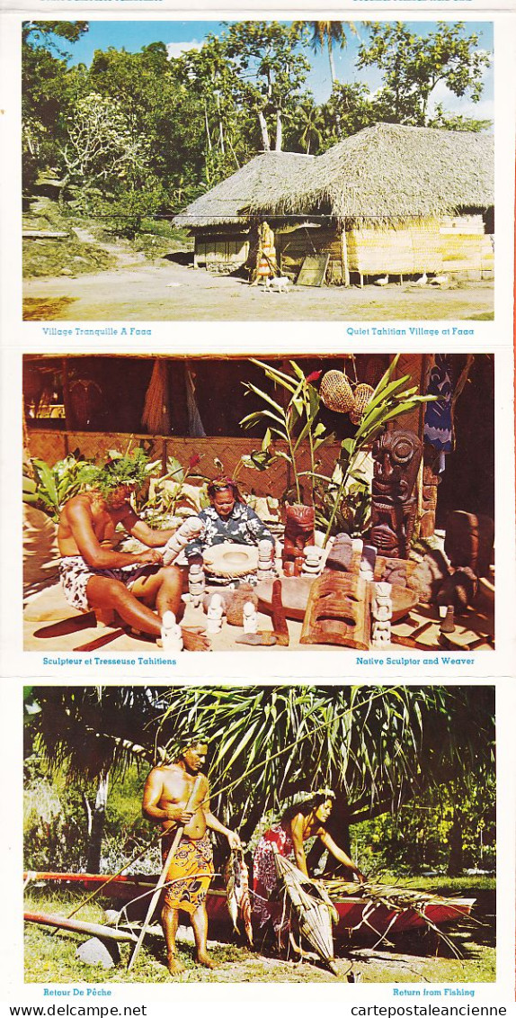 05656 / ⭐ ♥️ Greetings From TAHITI Pacific Paradise Dépliant 12 Vues LAF-190 Photo CINEMA Papete Polynésie FRançaise  - Tahiti