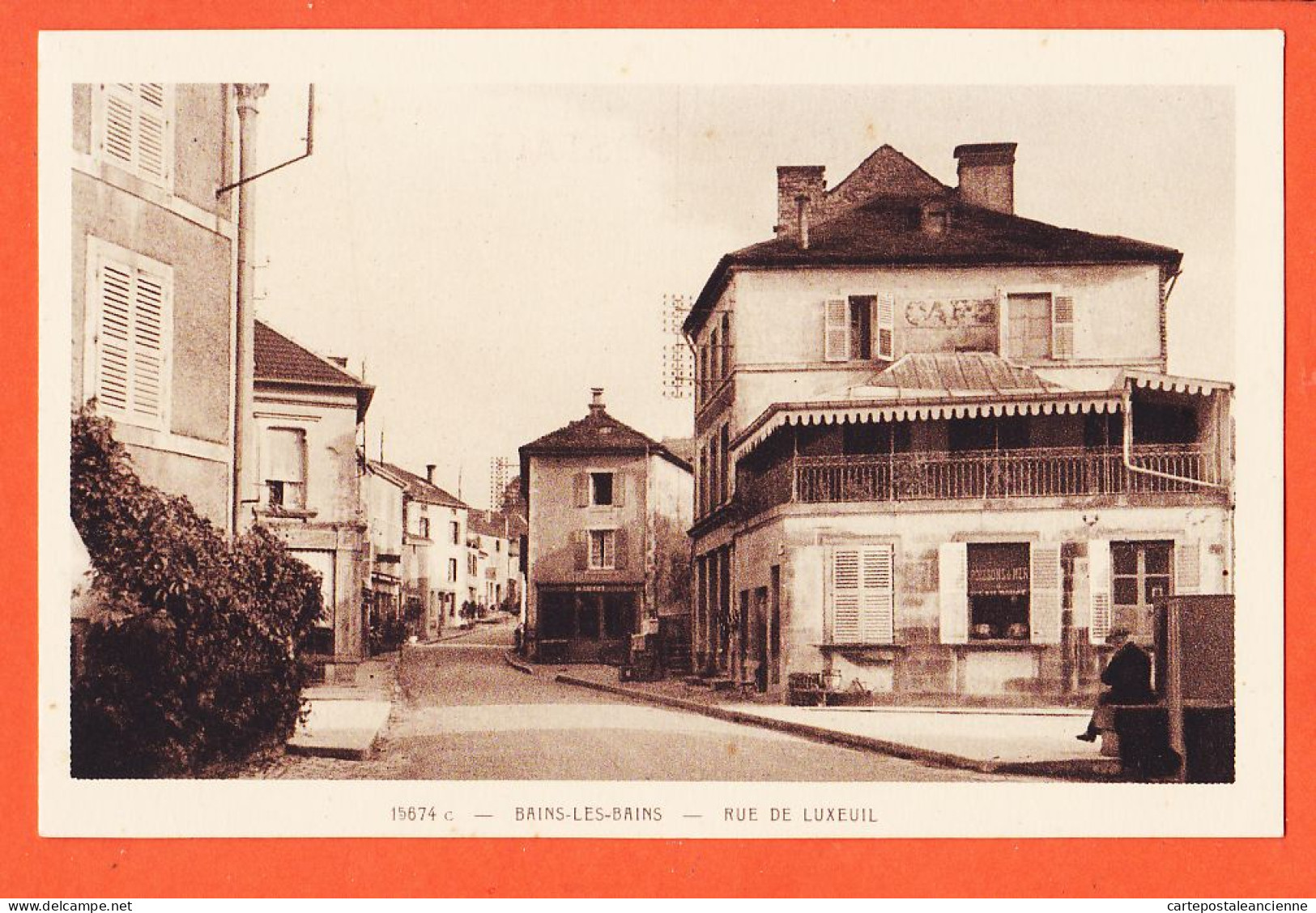 05797 / BAINS-Les-BAINS 88-Vosges Café Rue LUXEUIL 1920s Edition VEJUX Imp BRAUN 15674-C - Bains Les Bains