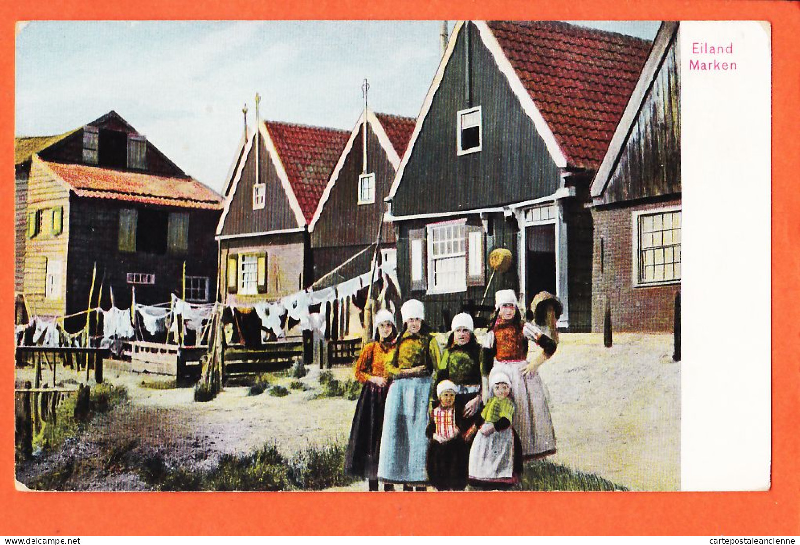 05898 / Eiland MARKEN Noord-Holland Huizen En Vrouwen In Traditionele Kleding Dr. TRENKLER Leipzig 1905 Mar. 8 - Marken