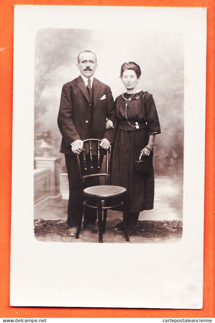 05506 ● Carte-Photo (1) Studio 1920s Couple Famille MAFFRE Et/ou BARTHE De CRUZY 34-Hérault - Photographie