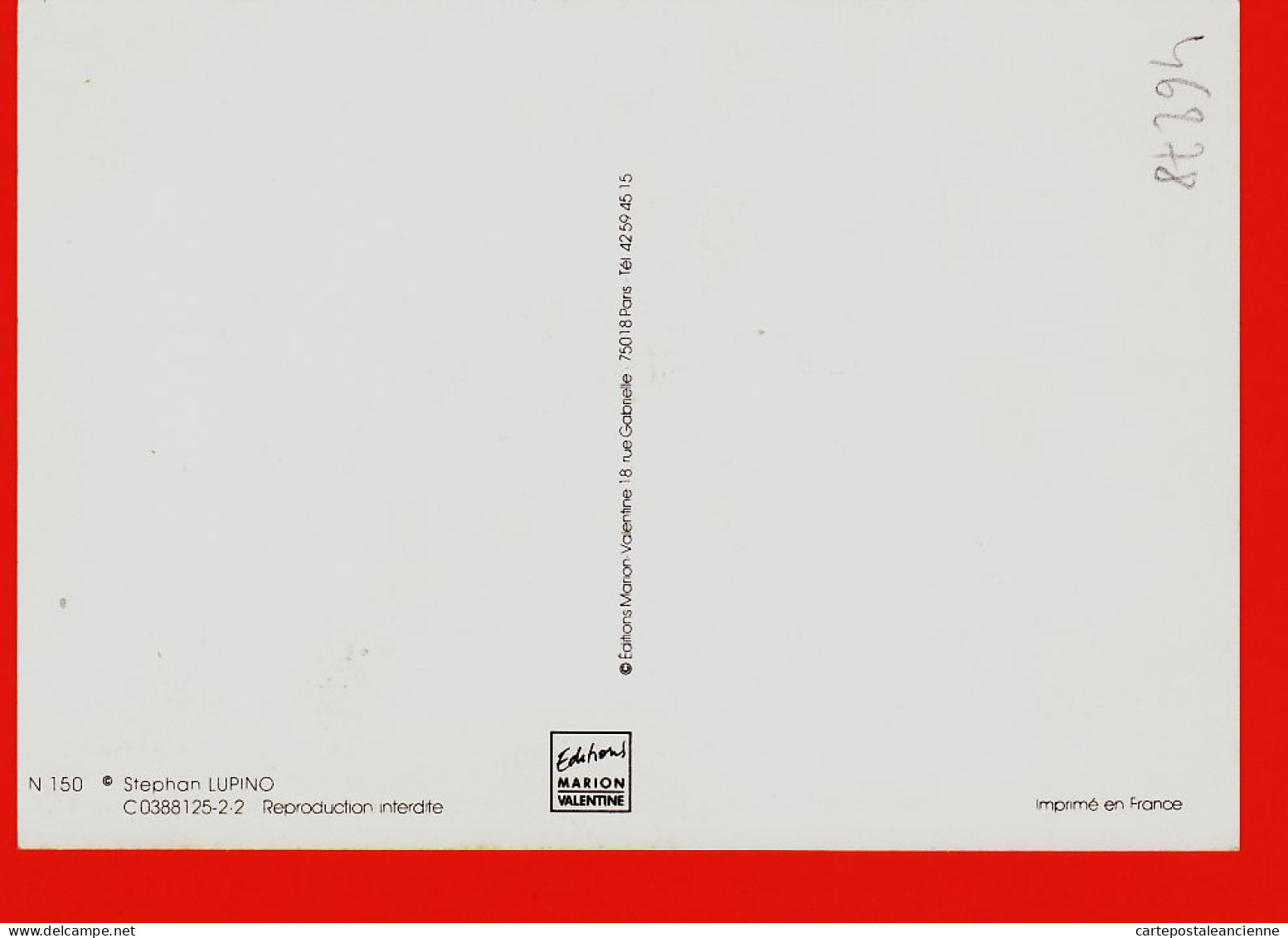 05733 / Stephan LUPINO 1990s Editions MARION-VALENTINE N-150 - Otros & Sin Clasificación