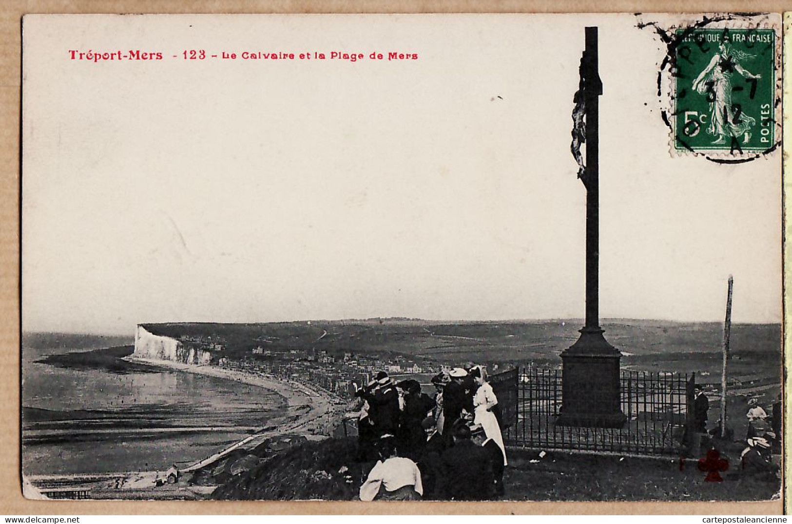 05515 / ⭐ ◉  LE TREPORT-MERS Seine-Maritime Calvaire Plage De MERS 03-07-1912 à LECOMTE Rue Prairies Paris  TREFFLE 123 - Le Treport