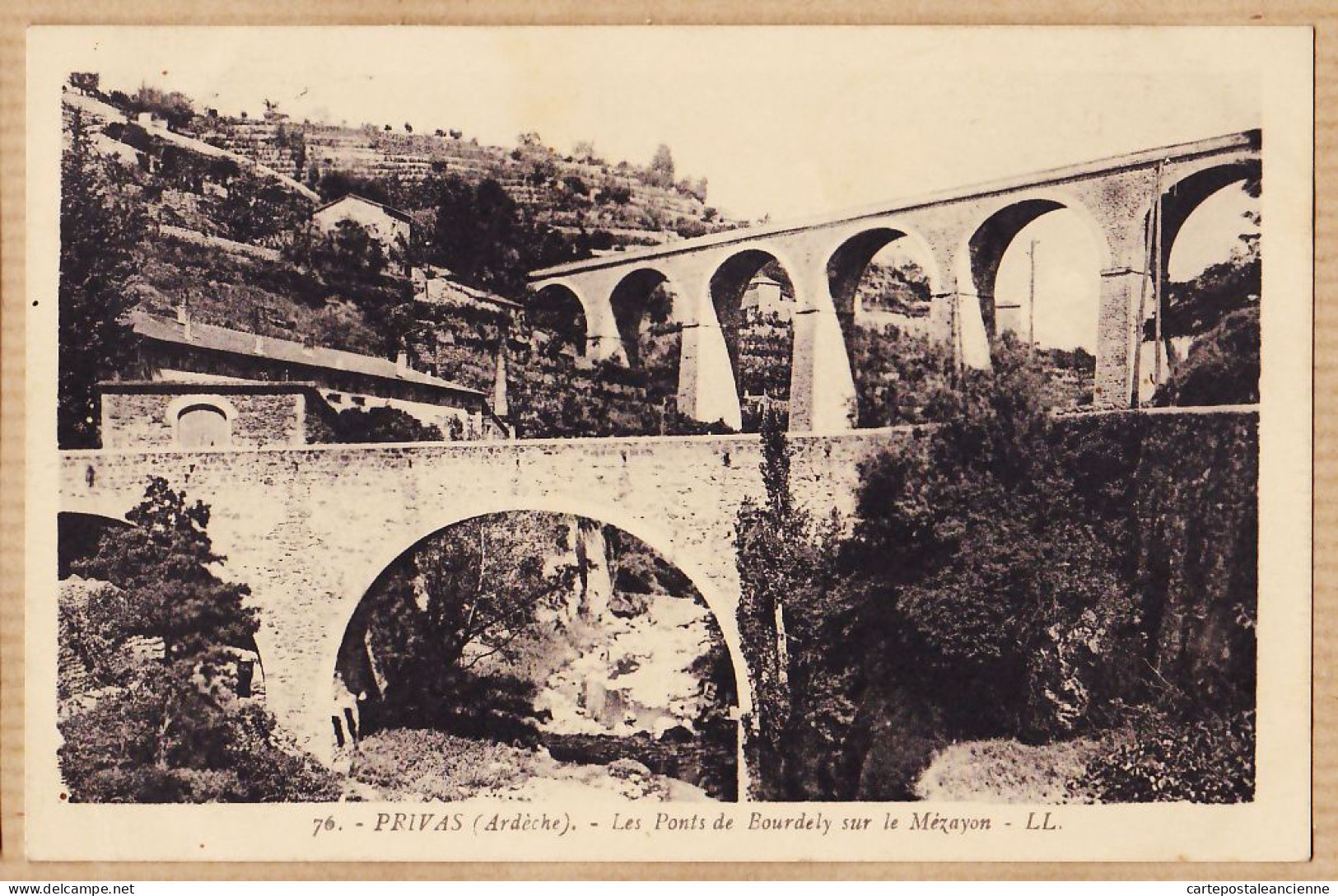 05584 ● PRIVAS Ardèche Les Ponts De BOURDELY Sur Le MEZAYON 1933 à Maurice PRINSAC St-Etienne-Boulogne - Privas