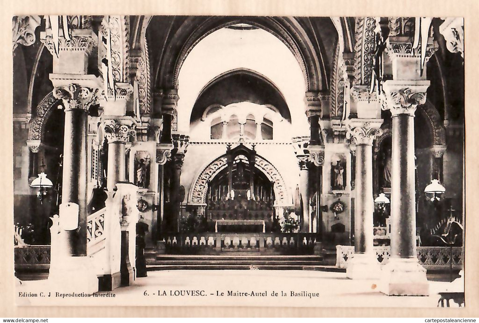 05609 / ⭐ ◉ état Parfait ◉ 07-Ardèche LA LOUVESC Le Maitre Autel De La BASILIQUE CPA 1910s ¤ C.J N°6 - La Louvesc