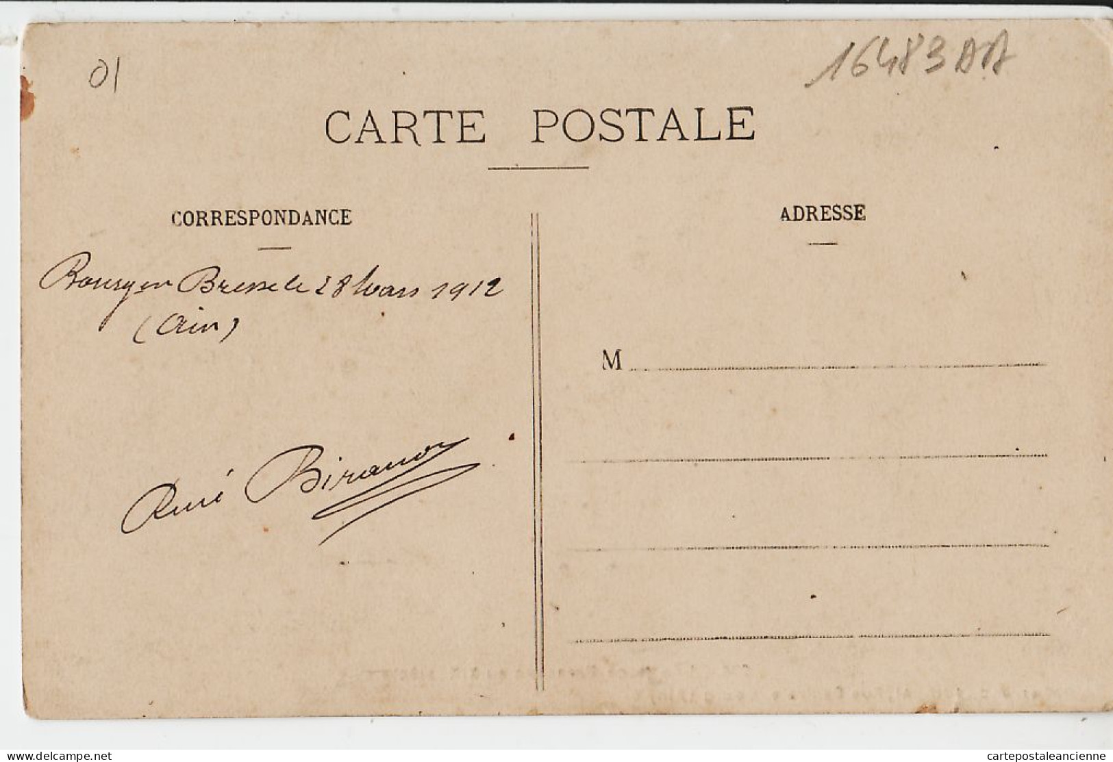 05554 ● BOURG-en-BRESSE De Curé BIRAUD Le 28 Mars 1912 Une NOCE BRESSANE Au XIX Siècle Ain-FERRAND 226 - Andere & Zonder Classificatie