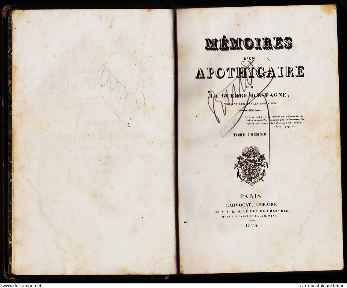 05702 / ⭐ (•◡•) ♥️ Rare BLAZE Mémoires Apothicaire ESPAGNE pendant Guerres 1808  à 1814 Edition Originale 1828 LADVOCAT