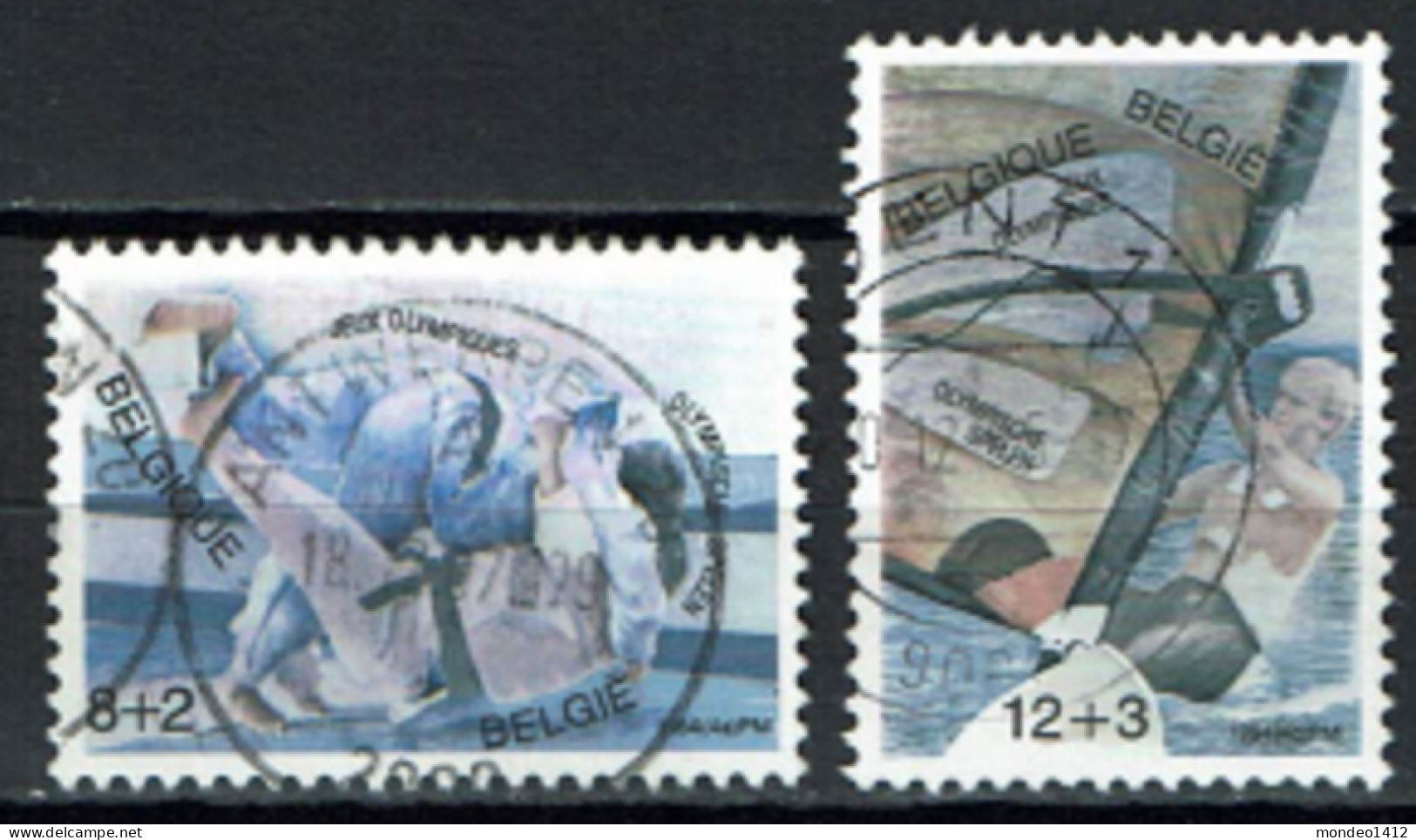 België 1984 OBP 2119/2120 - Y&T 2118/19 - Olympic Games, Jeux Olympiques Los Angeles - Judo, Plankzeilen - Used Stamps