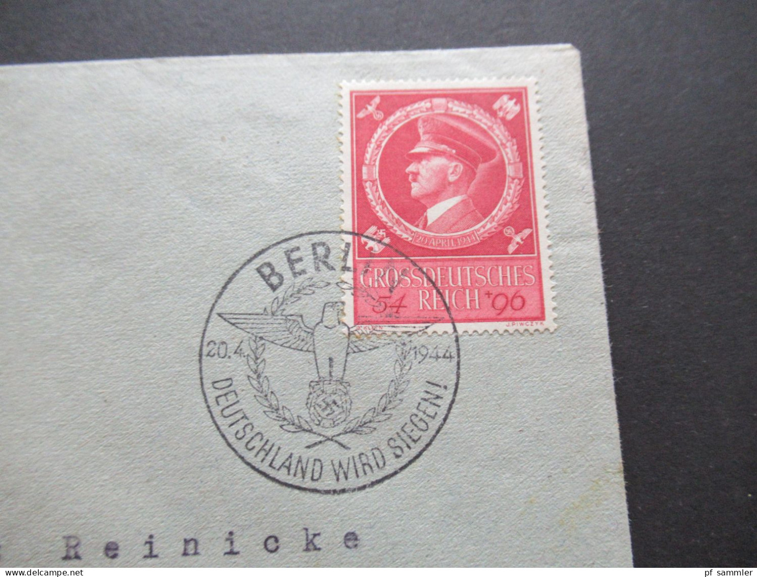 3.Reich 1944 Nr.887 Geburtstag Von Adolf Hitler Mit Sonderstempel Berlin Deutschland Wird Siegen! Einschreiben Berlin - Storia Postale