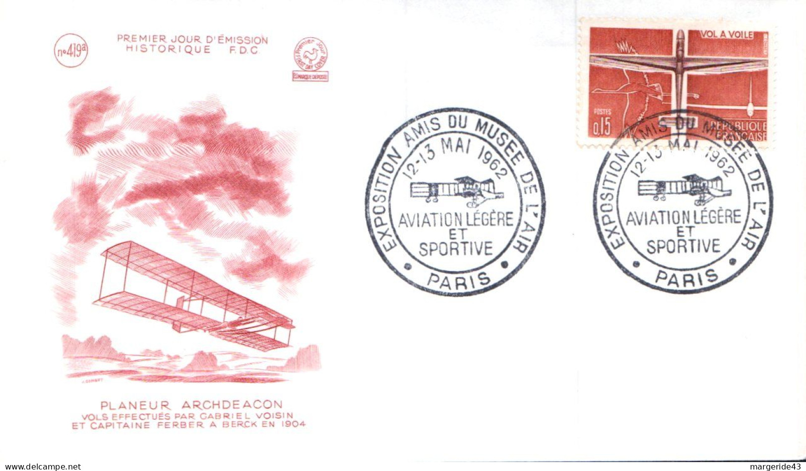FDC 1962 AVIATION LEGERE - 1960-1969