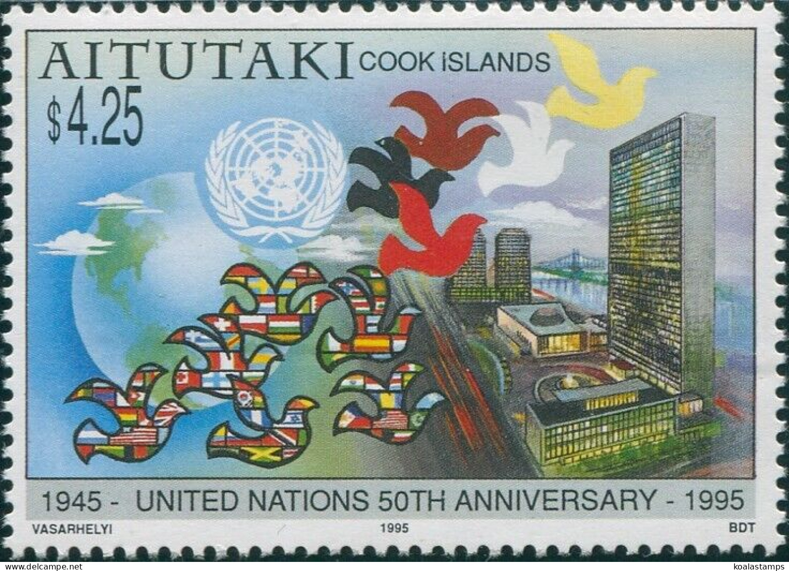 Aitutaki 1995 SG689 $4.25 United Nations MNH - Cookeilanden