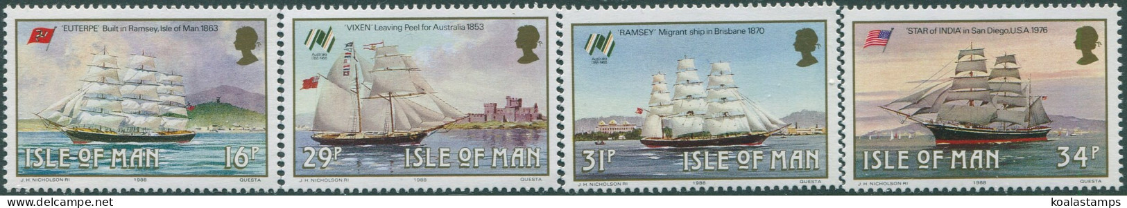 Isle Of Man 1988 SG385-388 Manx Sailing Ships Set MNH - Man (Ile De)