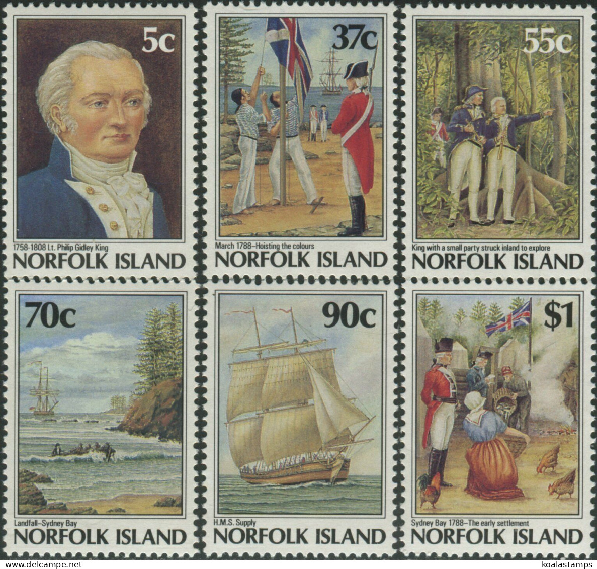 Norfolk Island 1988 SG438-443 Settlement 6th Issue MNH - Isola Norfolk