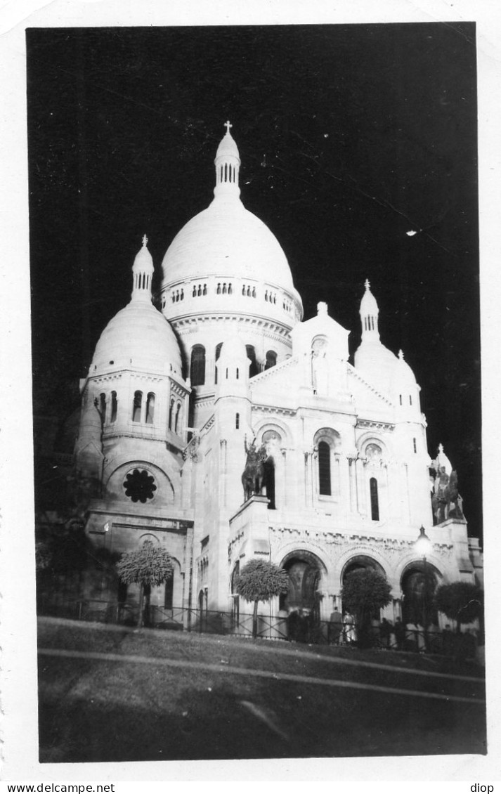 Photographie Photo Vintage Snapshot Paris Sacr&eacute; Coeur Nuit Night - Places