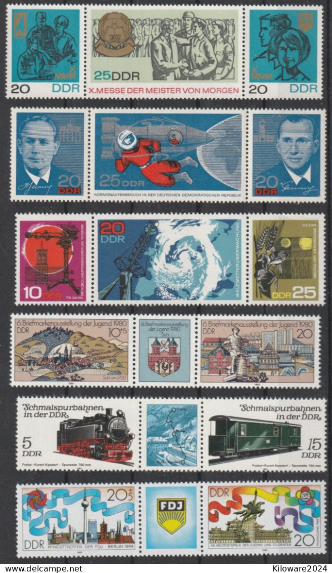 DDR: Lot Mit 6 Versch. Zusammendrucken, Postfrisch.  (024) - Lots & Kiloware (mixtures) - Max. 999 Stamps