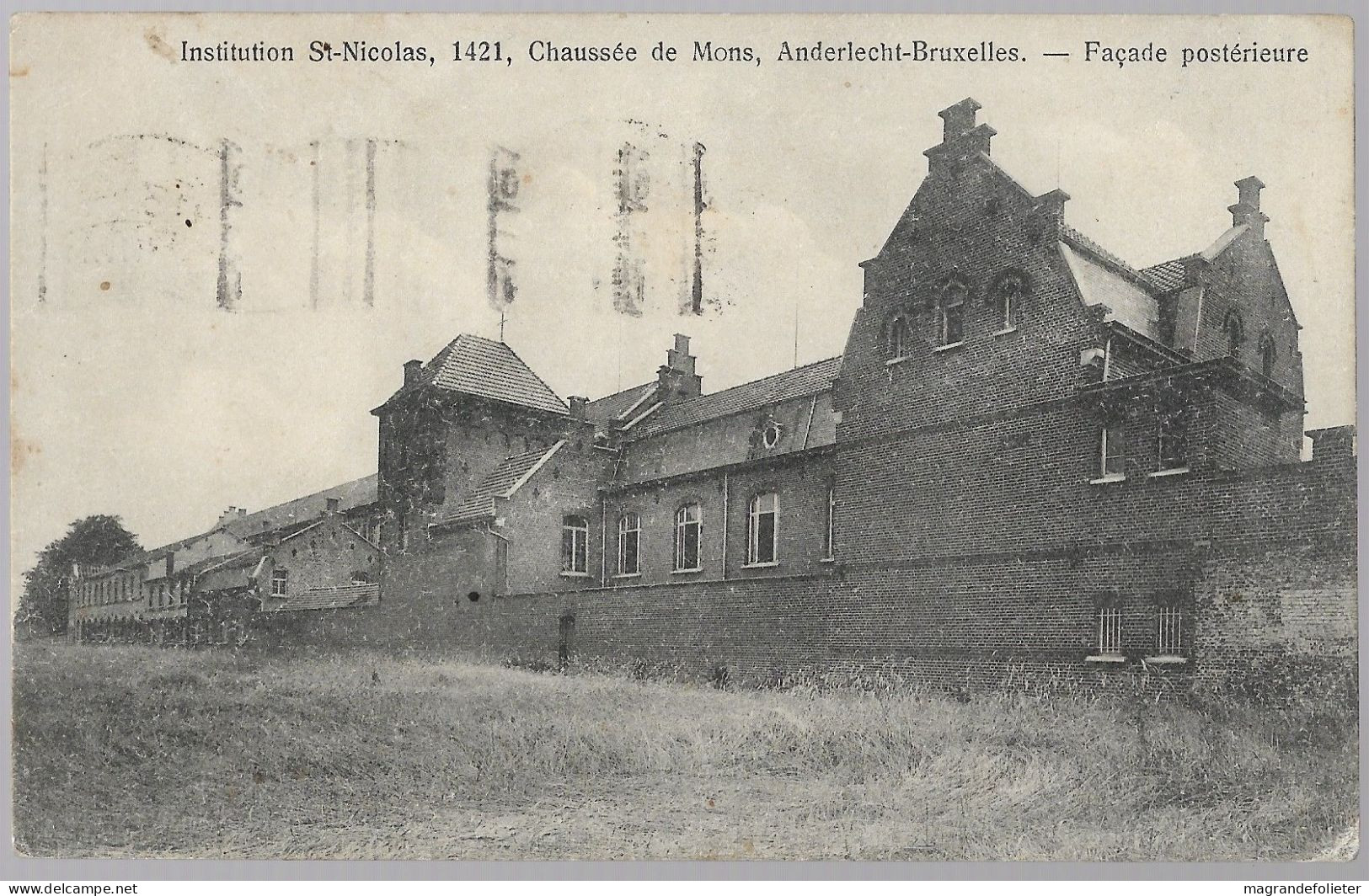 CPA CARTE POSTALE BELGIQUE BRUXELLES-ANDERLECHT INSTITUTION SAINT-NICOLAS FACADE POSTERIEURE 1913 - Anderlecht