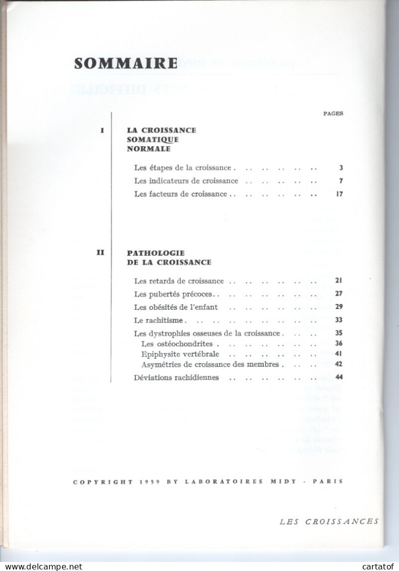 DOCUMENTS MIDY N° 40 . Les Croissances Difficiles . Service D'Etudes Et De Recherches . - Gezondheid