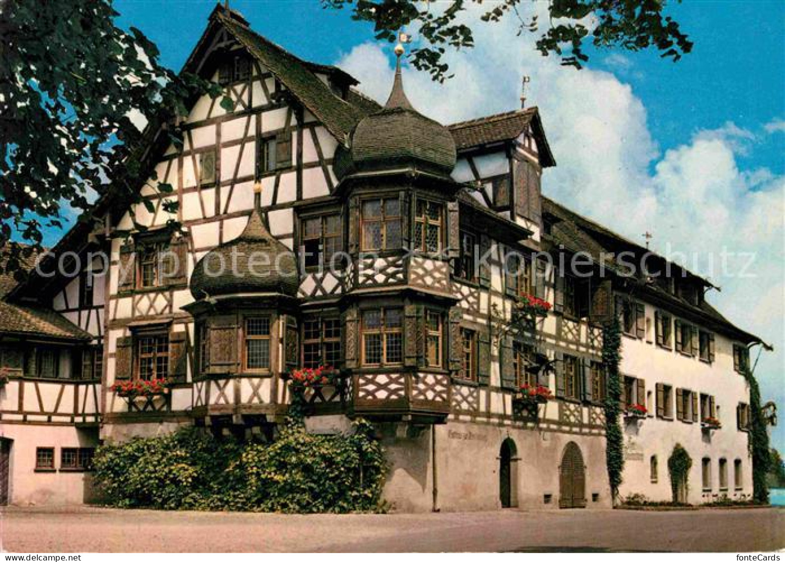 12779416 Gottlieben Rhein Hotel Restaurant Drachenburg Und Waaghaus Fachwerk Erk - Other & Unclassified