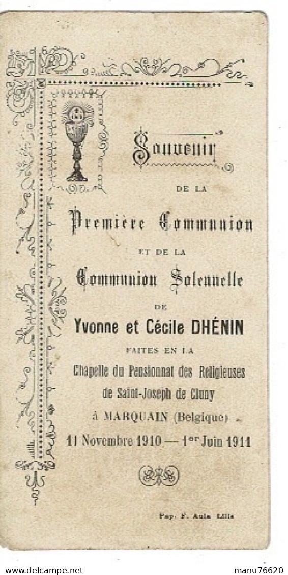 IMAGE RELIGIEUSE - CANIVET :  Yvonne & Cécile D... ? à Marquain  - Belgique . - Religion & Esotericism