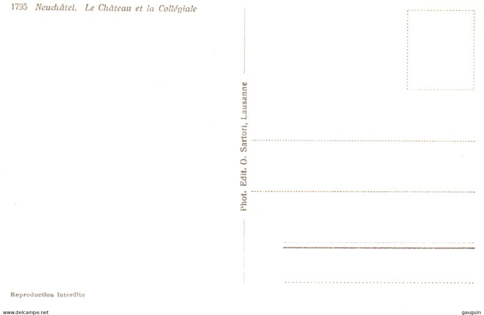 CPSM - NEUCHÂTEL - Tour de DIESSE / Château et Collégiale ... LOT 4 CP à Saisir (format 9x14)