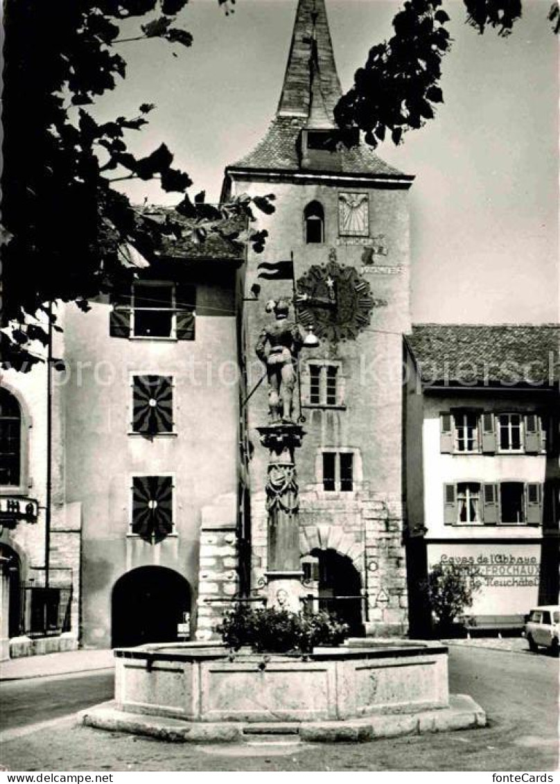 12761216 Le Landeron Schloss Brunnen Le Landeron - Autres & Non Classés