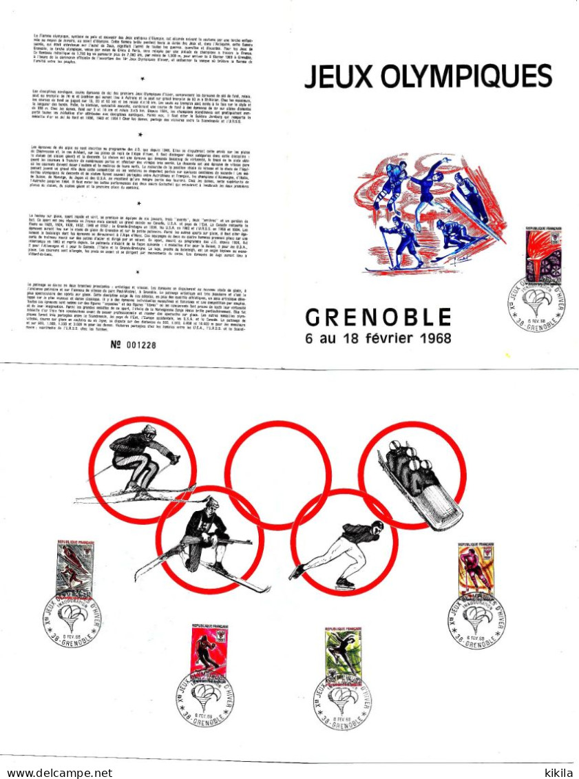 Inauguration 06 Fèvrier Sur Les 5 T.P. Des Xèmes Jeux Olympiques D'Hiver De GRENOBLE 1968 Olympic Games 68 N° 1228 - Other & Unclassified