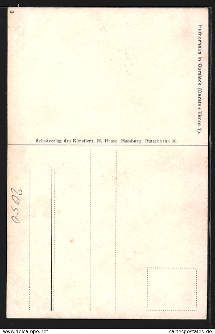 Künstler-AK Hamburg-Curslack, Blick In Das Hufnerhaus  - Bergedorf