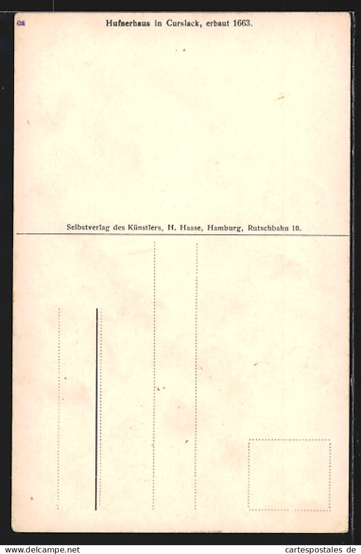 Künstler-AK Hamburg-Curslack, Hufnerhaus Erbaut 1663  - Bergedorf