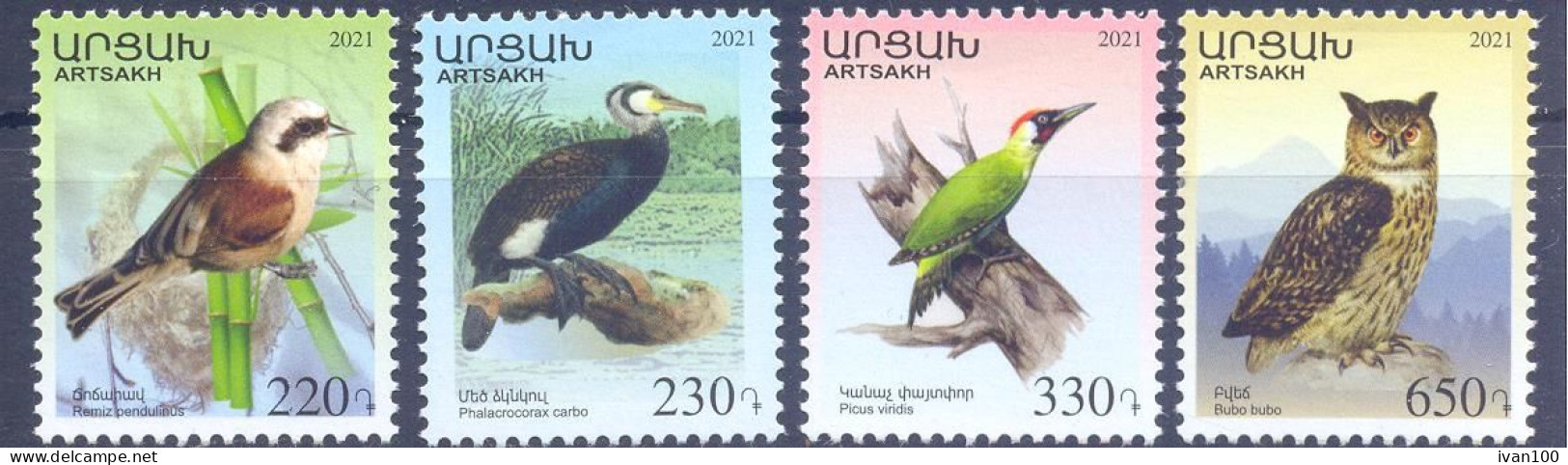 2021. Mountainous Karabakh, Birds Of Karabakh, 4v Perforated,  Mint/** - Armenia
