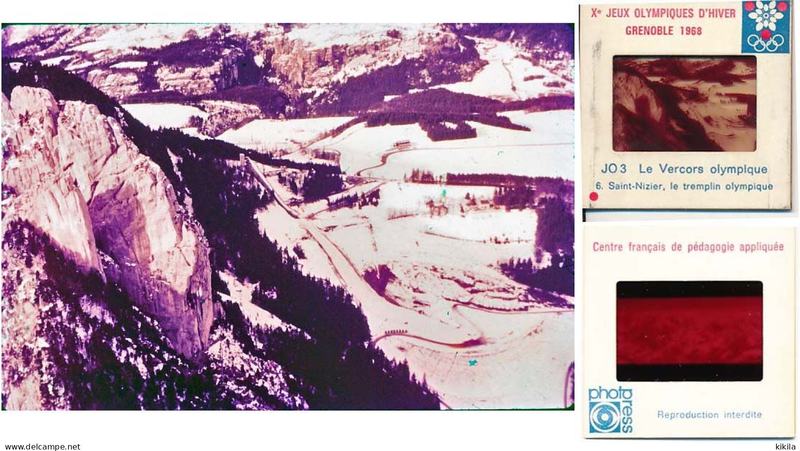 Diapositive N° 6 Les Jeux Olympiques D'Hiver GRENOBLE 1968 JO 3 Le Vercors Olympique Saint Nizier Tremplin Olympique - Diapositives (slides)