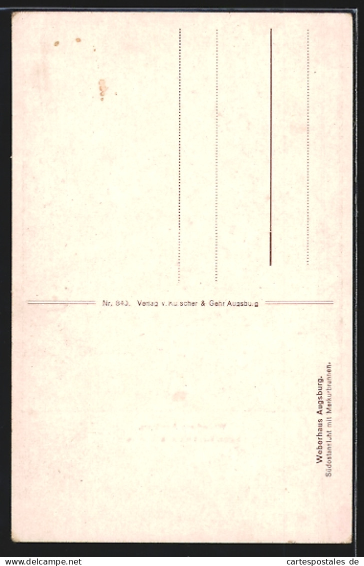 Künstler-AK Augsburg, Südansicht Des Weberhauses Mit Merkurbrunnen  - Augsburg