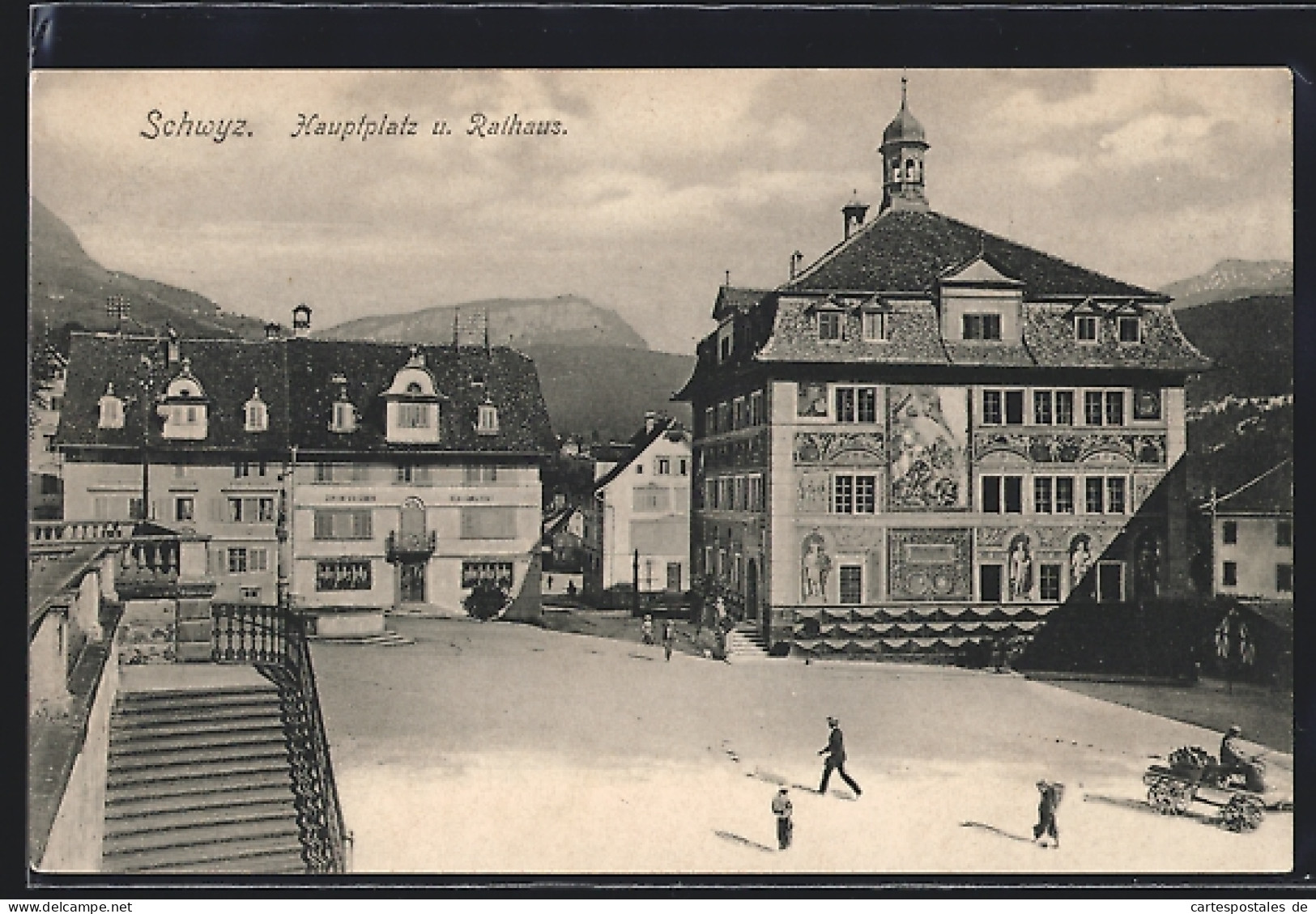 AK Schwyz, Hauptplatz Und Rathaus  - Other & Unclassified