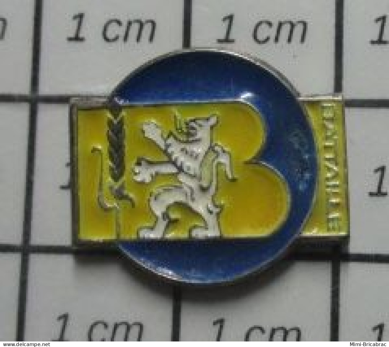 810E Pin's Pins / Beau Et Rare / MARQUES / BATTAILLE LION HERALDIQUE BLANC - Trademarks