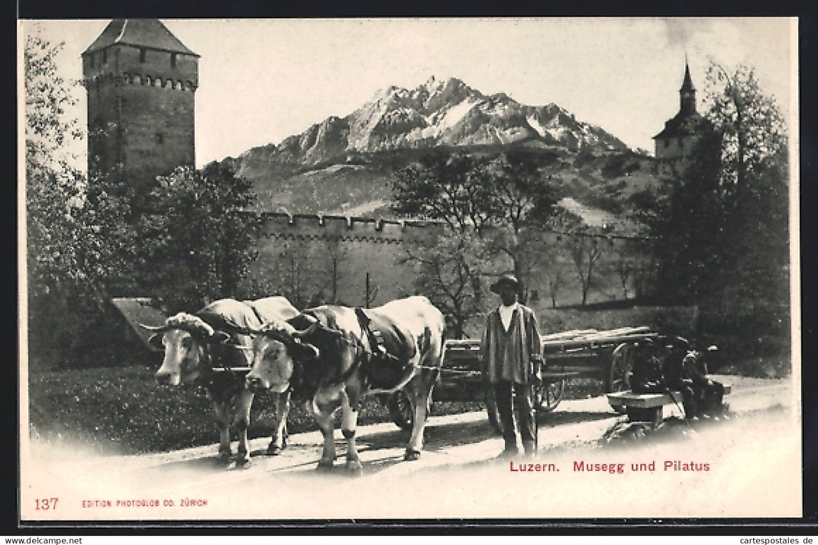 AK Luzern, Musegg Und Pilatus  - Luzern