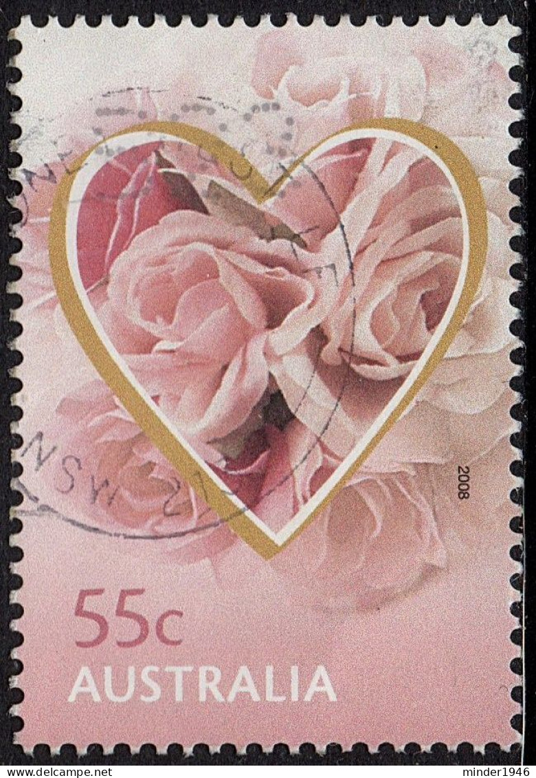 AUSTRALIA 2008 55c Multicoloured, For Every Occasion-Hearts & Roses FU - Used Stamps