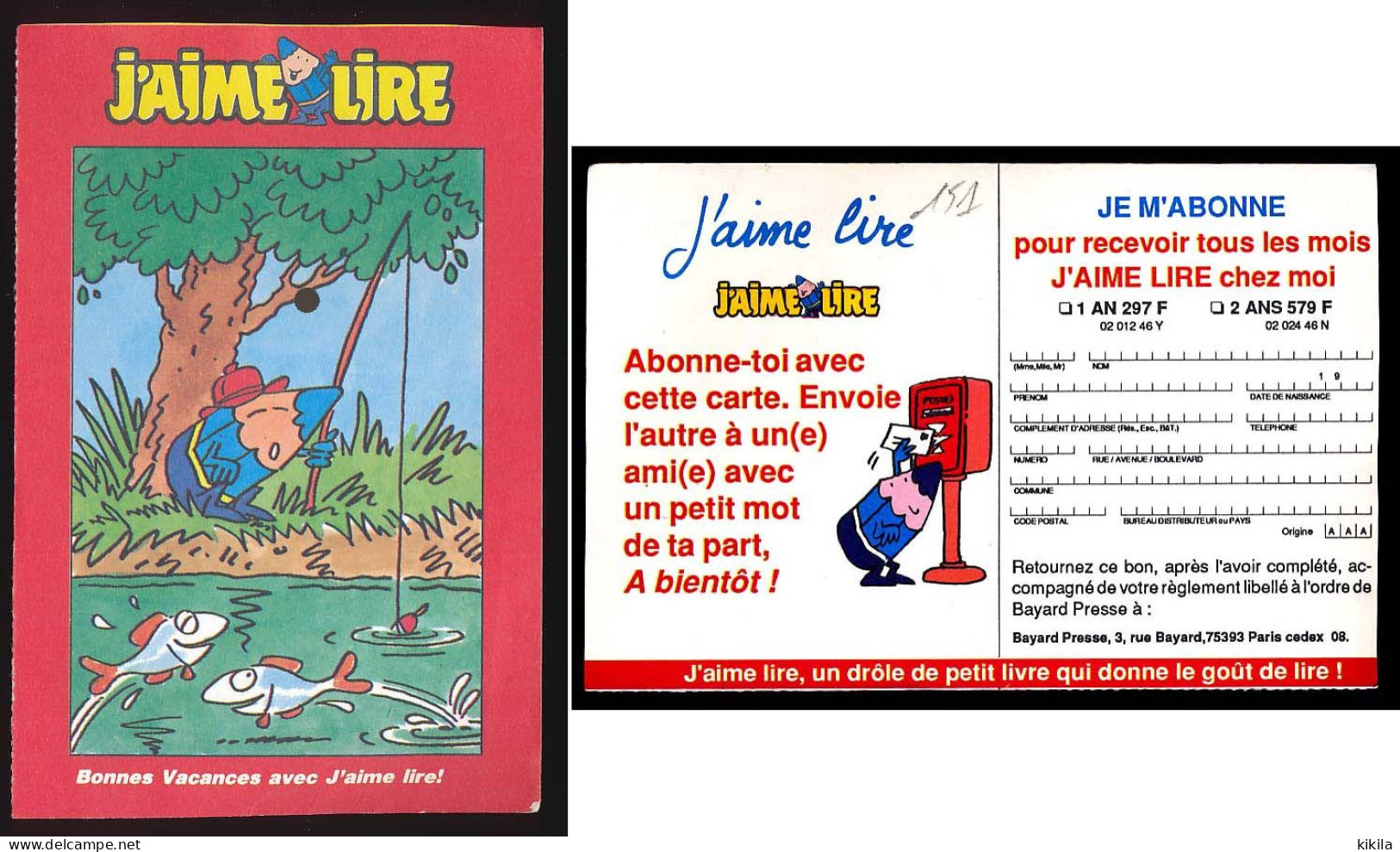 Carte Remplaçant Le Marque-page J'aime Lire N° 151 Août 1989 La Belle Endiablée Crayon Pêcheur - Bookmarks
