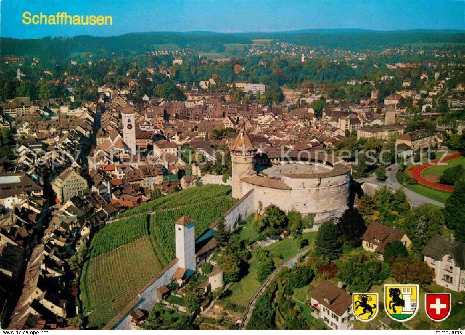 12727046 Schaffhausen SH Festung Munot Und Altstadt Fliegeraufnahme Schaffhausen - Andere & Zonder Classificatie