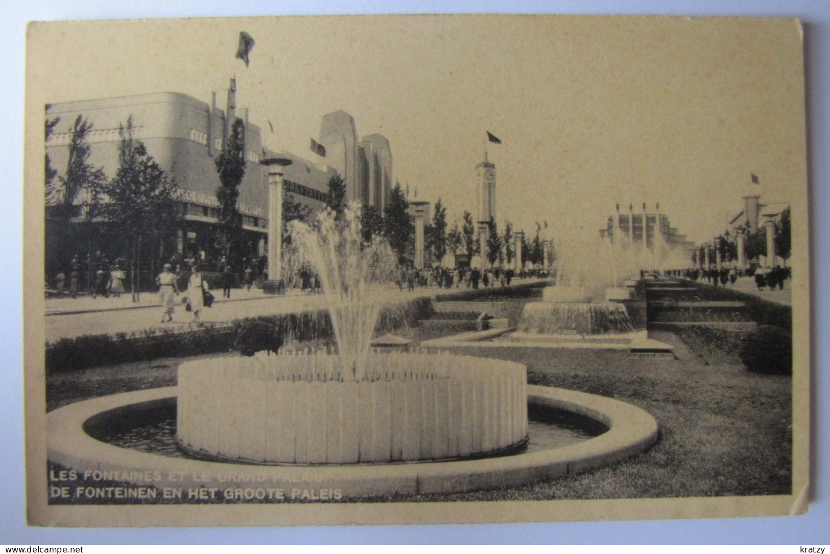 BELGIQUE - BRUXELLES - Exposition Universelle De 1935 - Les Fontaines Et Le Grand Palais - Exposiciones Universales