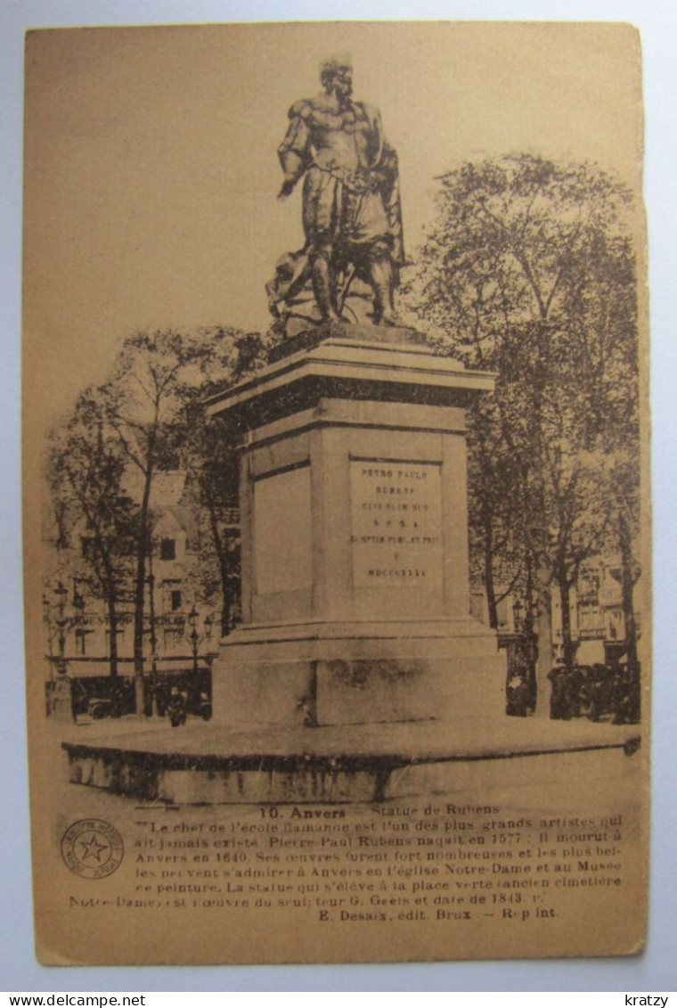 BELGIQUE - ANVERS - ANTWERPEN - Statue De Rubens - Antwerpen